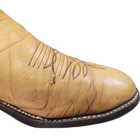 Hondo Men\'s Yellow‎ Cowboy Boots Size 9.5D Westen Resoled With Rubber Soles main image 11